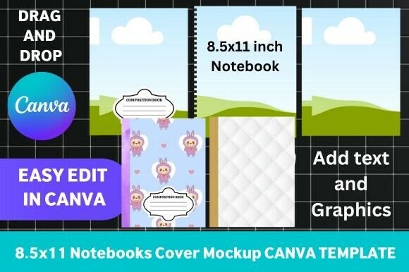 Download Composition Notebook Cover Canva Templat - Notebook cover Collection