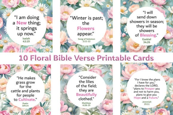 Download Floral Bible Verse Printable Cards - Premium Bundle