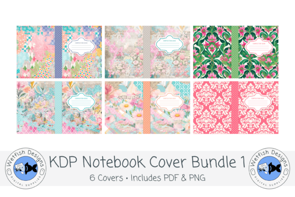 Download Shabby Chic KDP Notebook Cover Bundle 1 - Notebook cover Collection