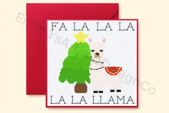 Download Fa La La Lamma, Stitch Christmas Card - Premium Resources